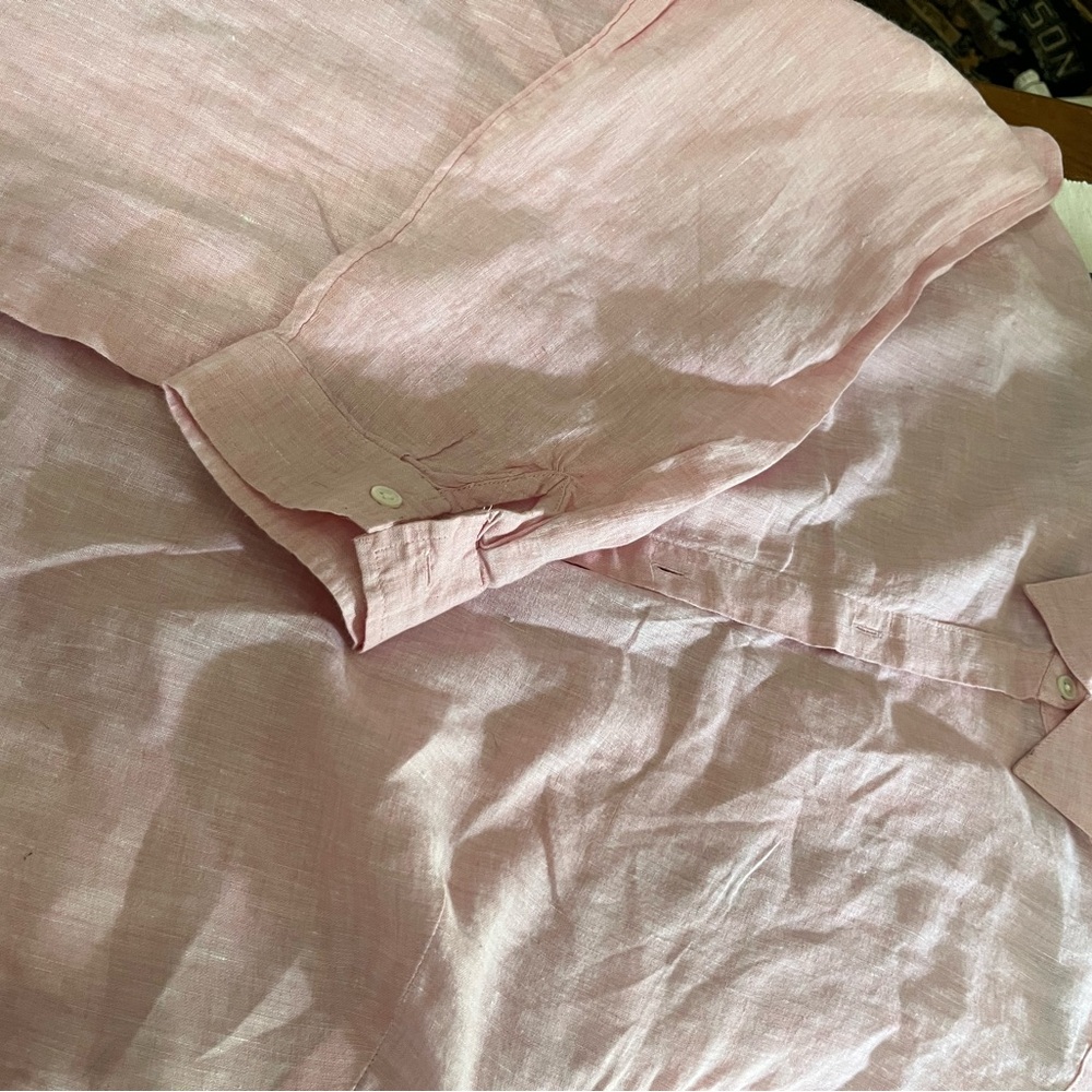 J. Jill Soft Pink Linen Shirt